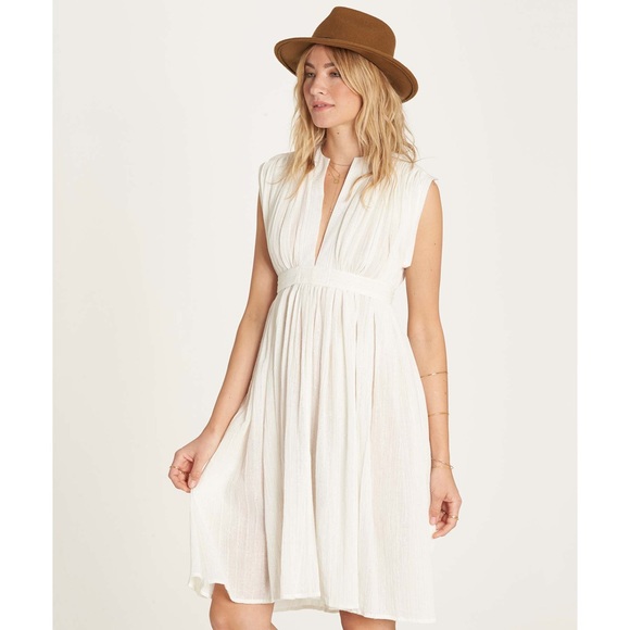 Billabong Secret Lives Dress White Tie Waist Size Small - Picture 3 of 10